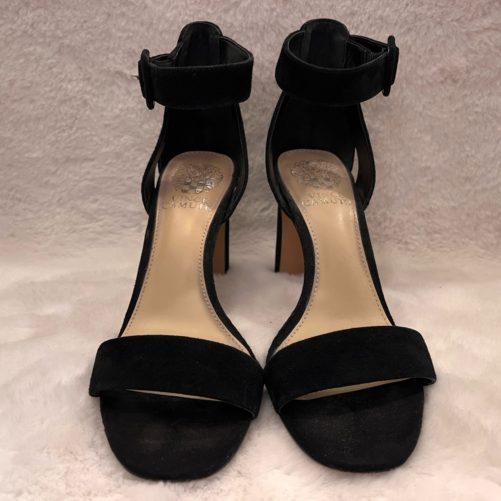Vince Camuto Bevveyn Sandal in Black Suede
